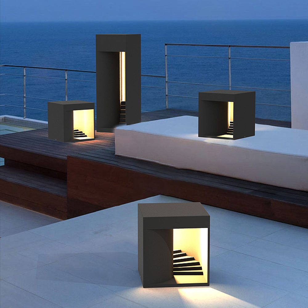Ray Minimalist Waterproof Cuboid Rechargeable Solar Lamp de Table - Lamp Outdoor