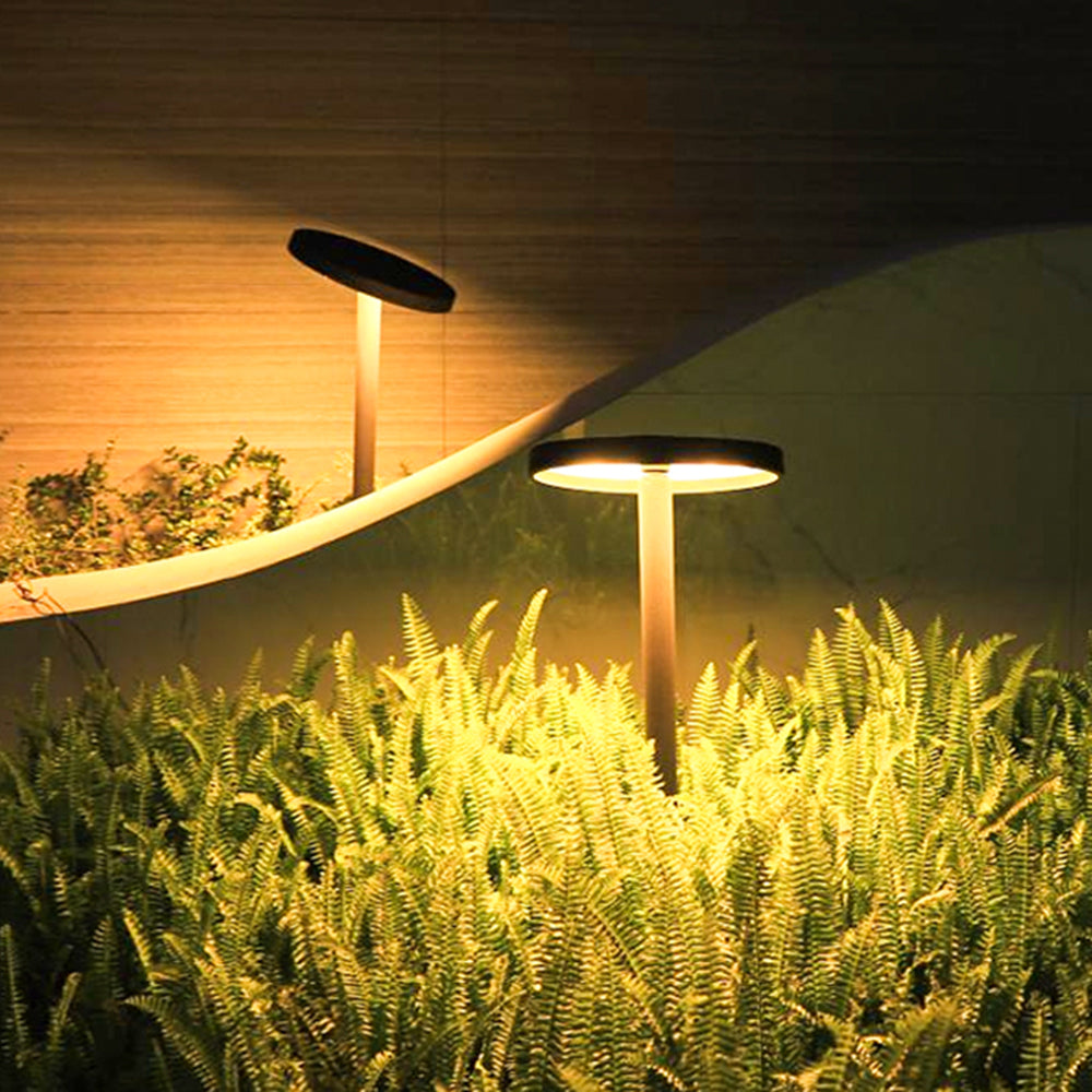 Ray Modern Metal Disc Solar Outdoor Bollard Light - Lamp Outdoor