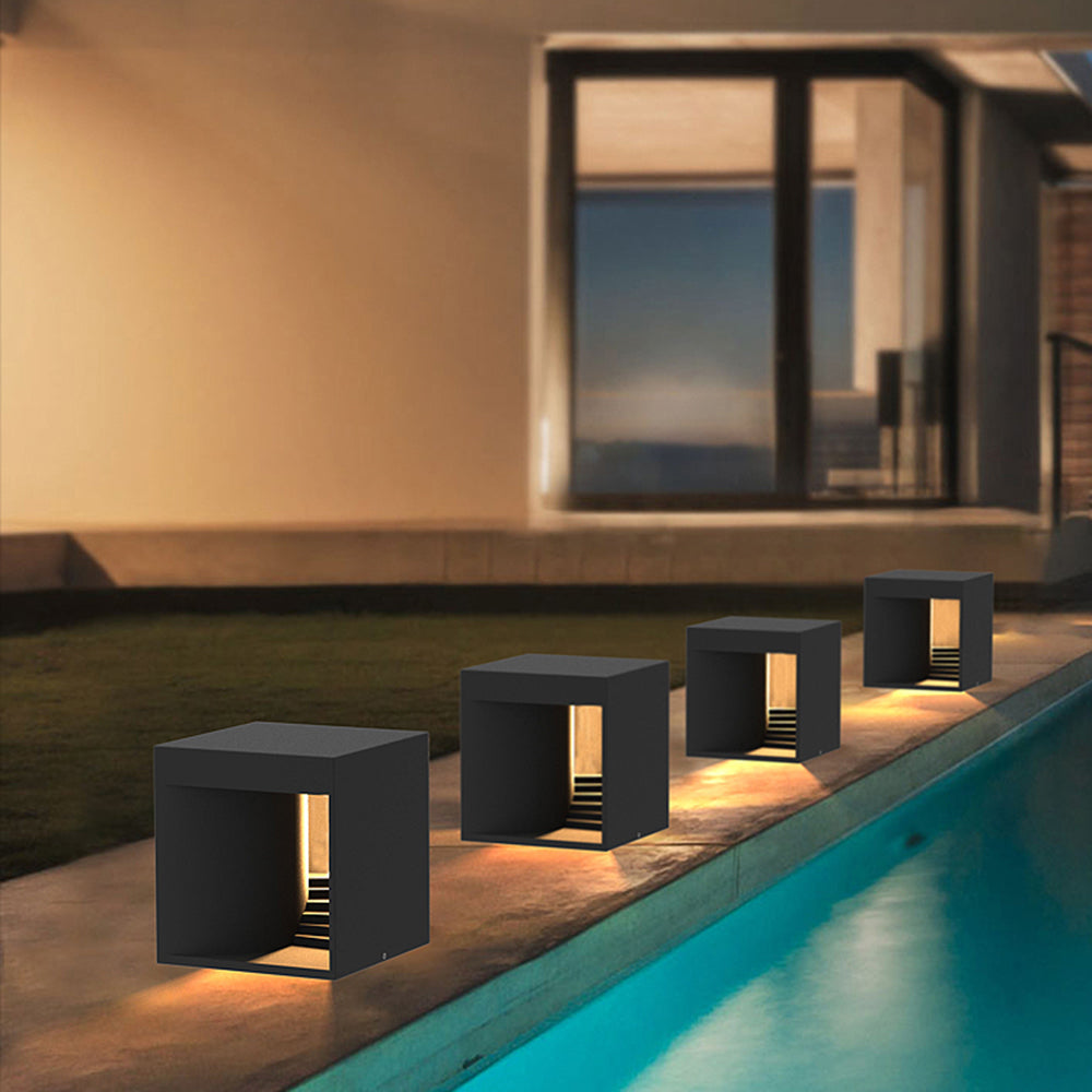 Ray Minimalist Waterproof Cuboid Rechargeable Solar Lamp de Table - Lamp Outdoor