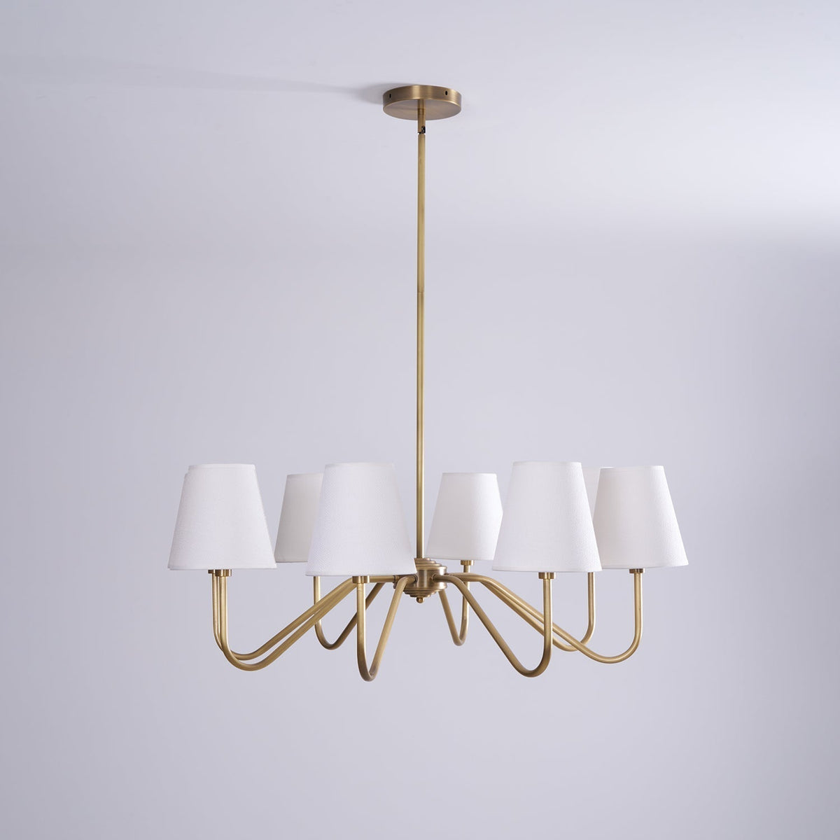Viraean Vintage Industrial Brass Fabric Chandelier