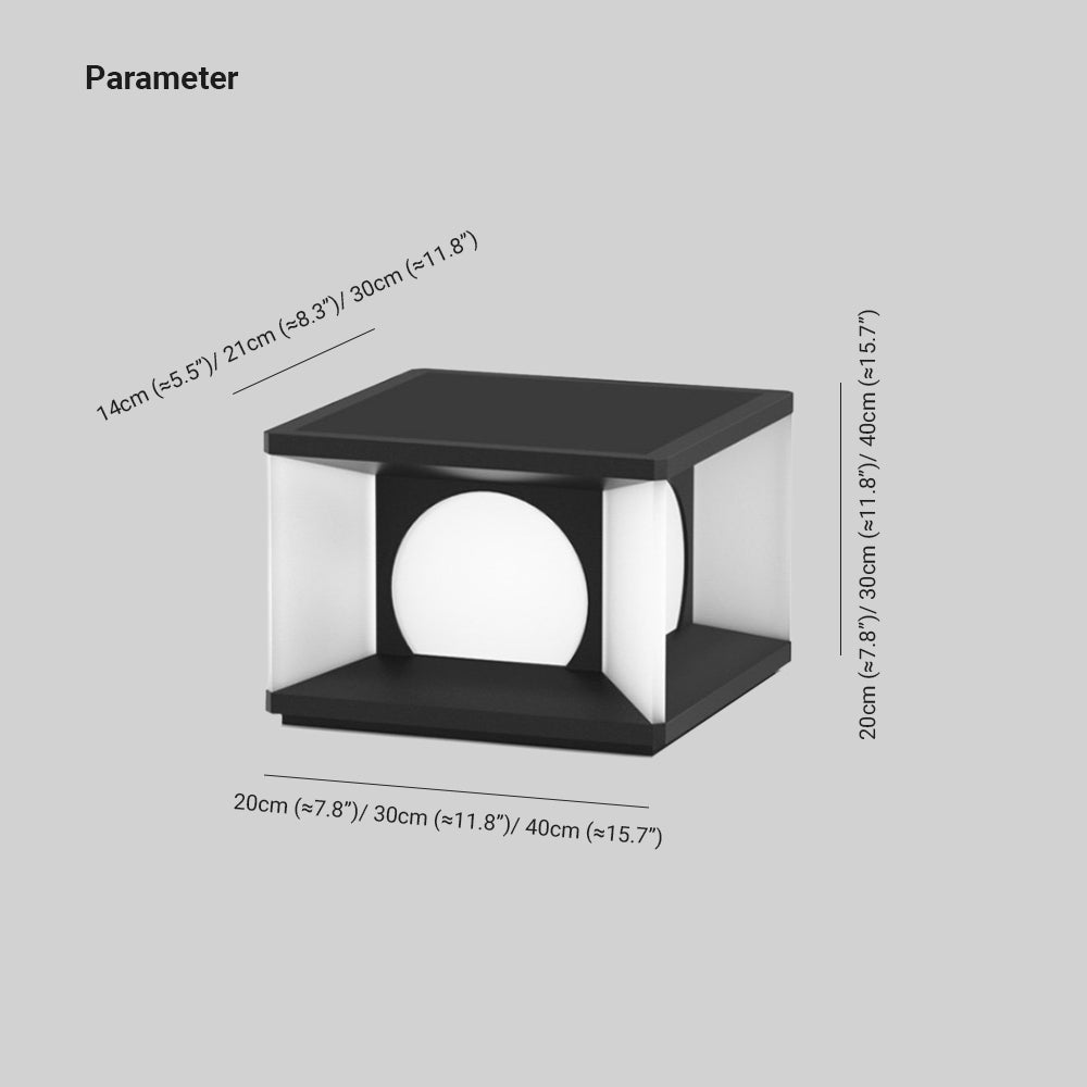 Aria Modern Square Metal Outdoor Light Post - Lamp Outdoor
