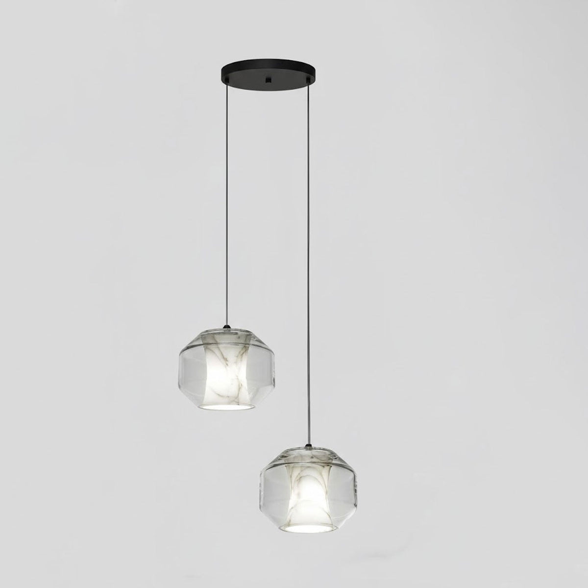 Yikia Alabaster Glass Cylinder Pendant Light