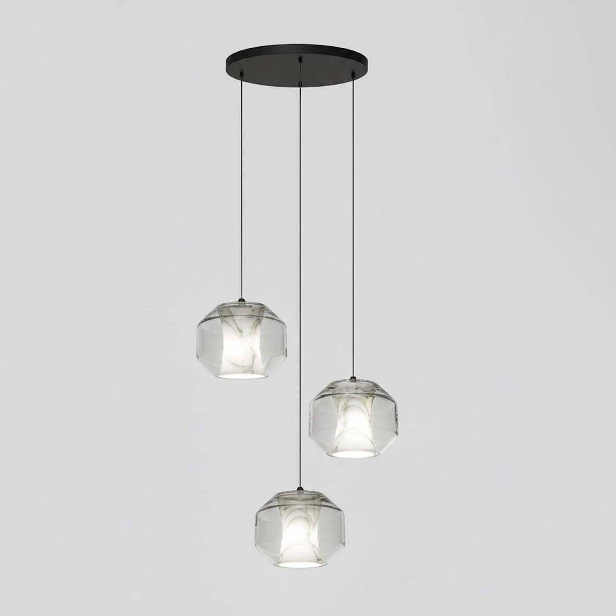 Yikia Alabaster Glass Cylinder Pendant Light