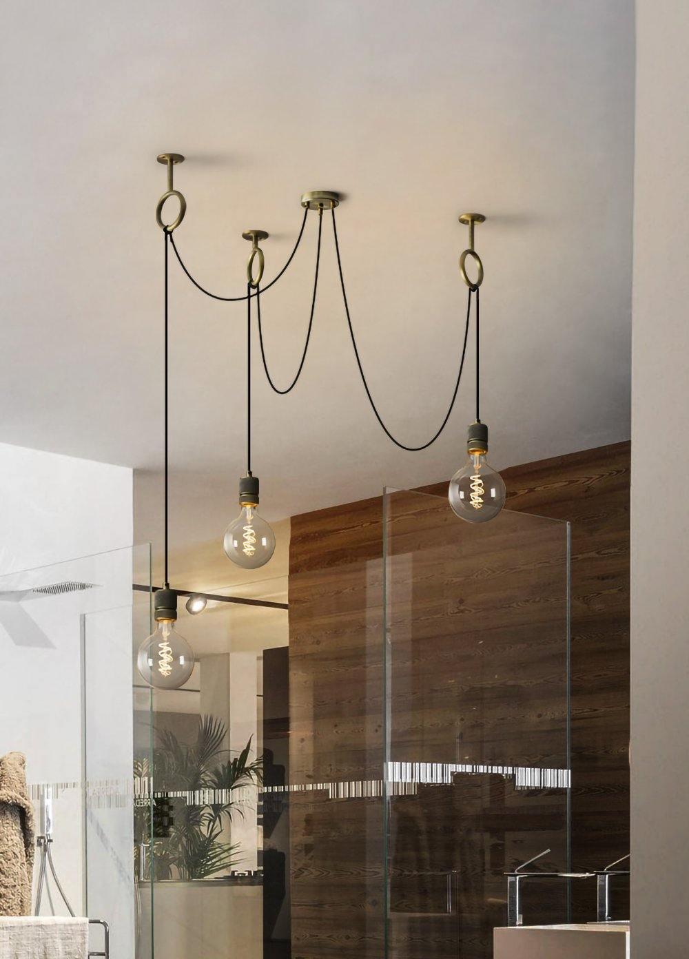 Miririne Chandelier Industrial Spider Bulb Hanging