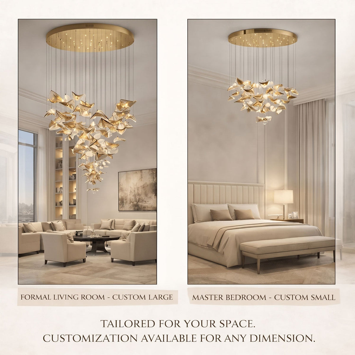 Venia Wave Floating Leaf Chandelier