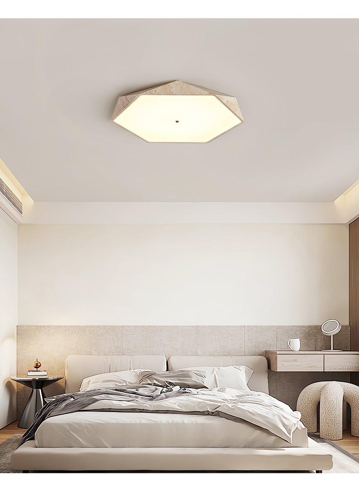 Hexagonal Travertine Ceiling Light