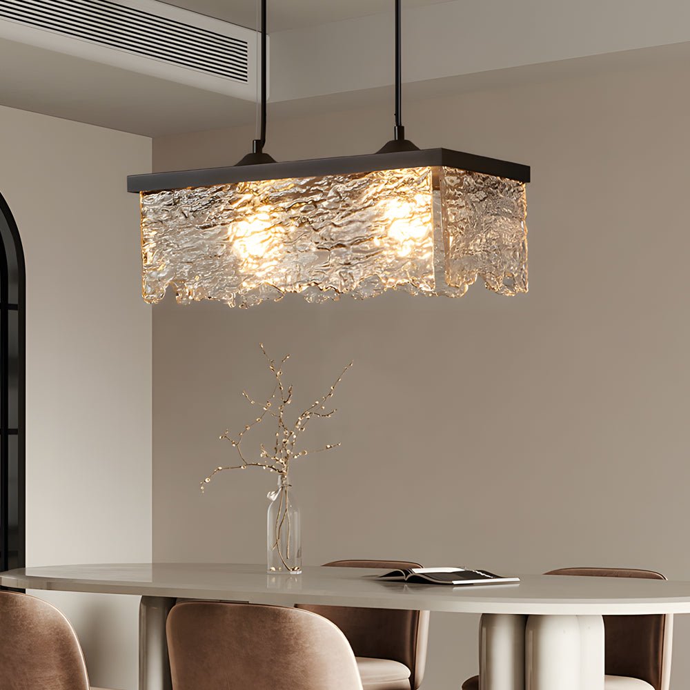 1/2-Light Glass 3 Step Dimming Chandelier Dining Room Light Fixtures - Lamp Outdoor