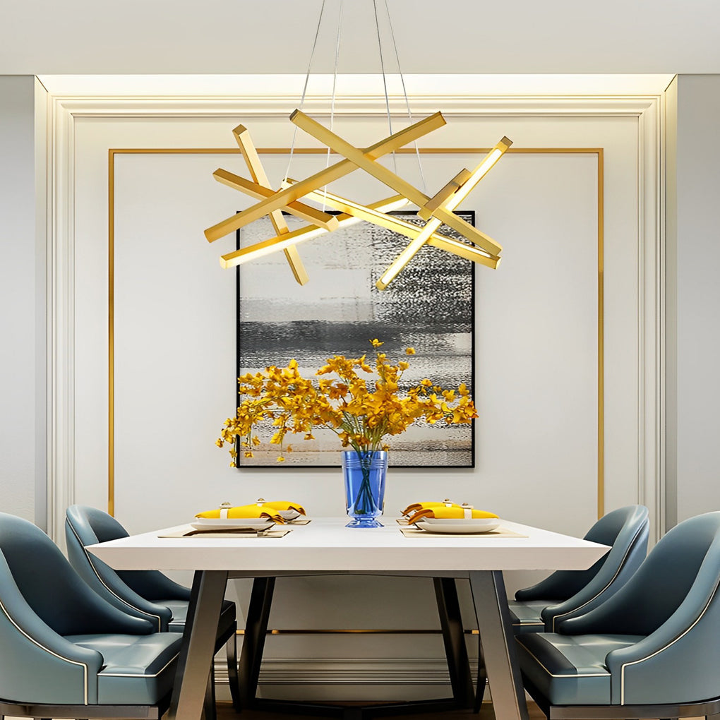 Amber Modern LED Metal Sputnik Chandelier - Lamp Outdoor