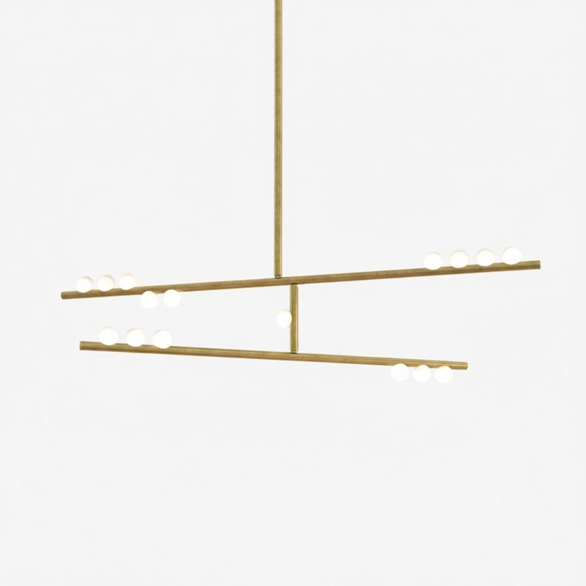 Yieli Brass Glass Drop Chandelier