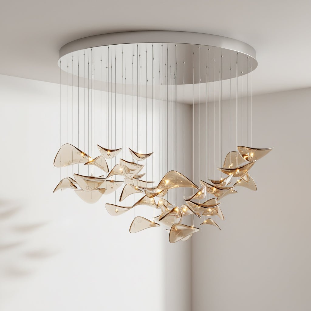 Venia Wave Floating Leaf Chandelier