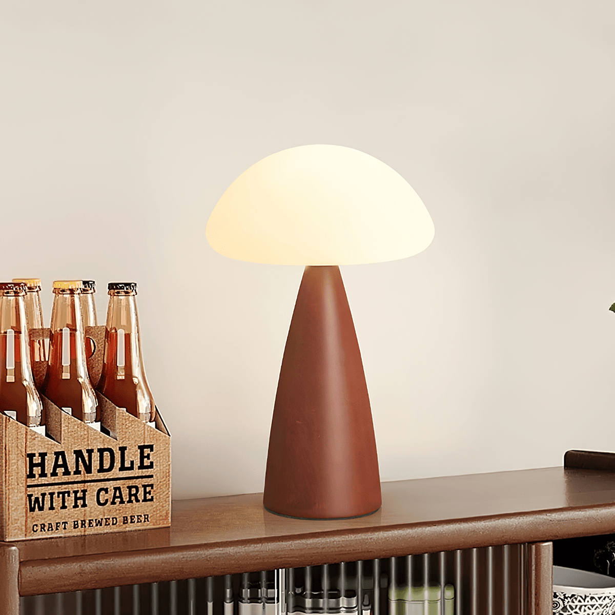 Ibisin Funge Wood Contemporary Table Lamp
