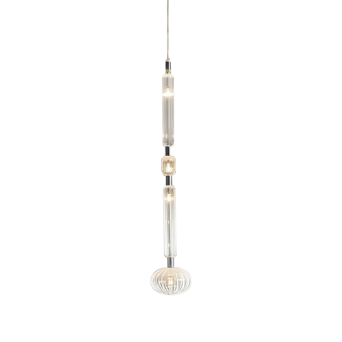 Tika Pendant Lamp Crystal Cylinder Cipher Contemporary