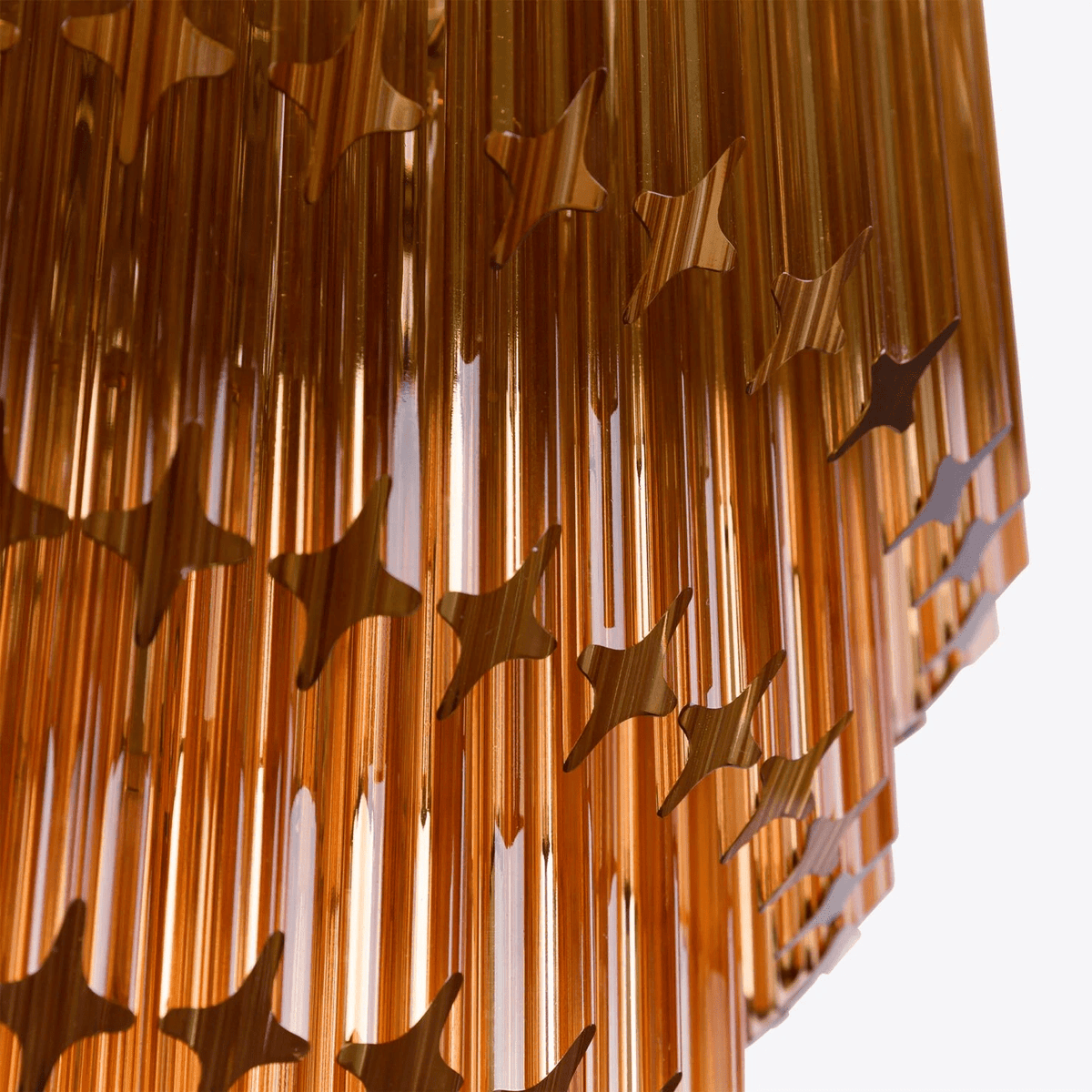 Liororelle Chandelier Amber Diamond Glass Layered Retro