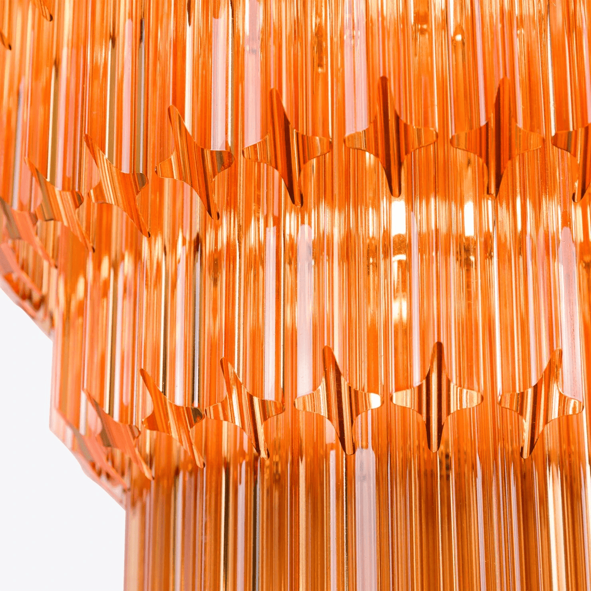Liororelle Chandelier Amber Diamond Glass Layered Retro