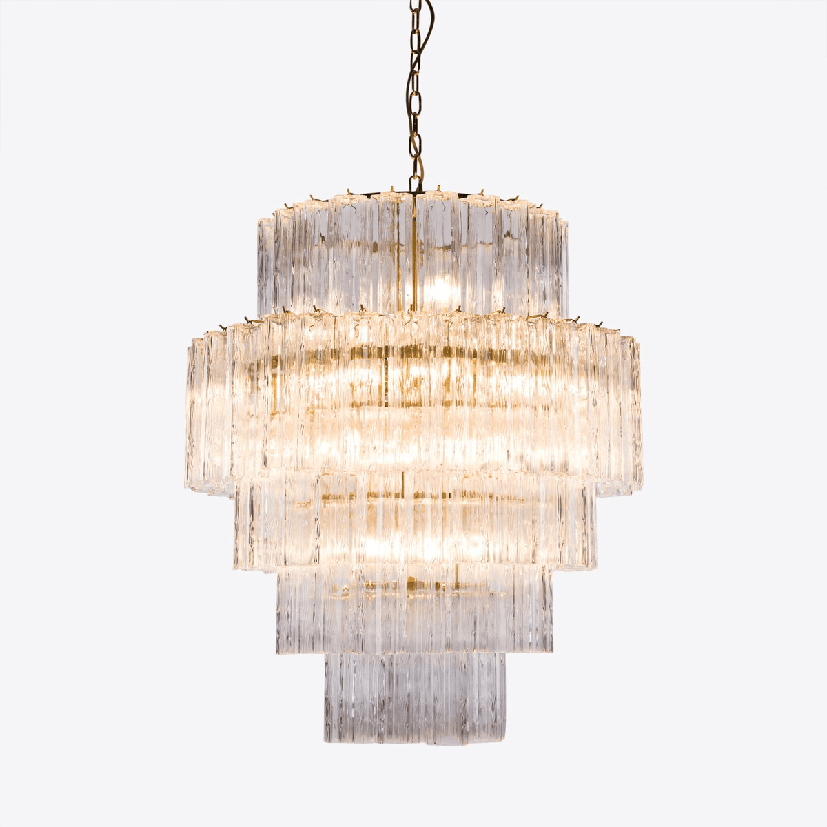 Eiraora Chandelier Pink Prism Glass Layered Elegant