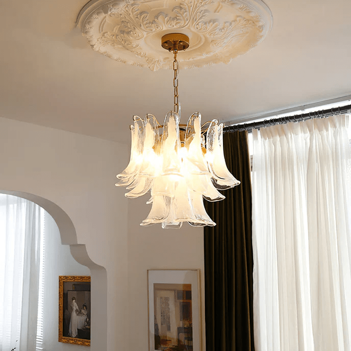 Celiian Chandelier Murano Glass Petals Vintage