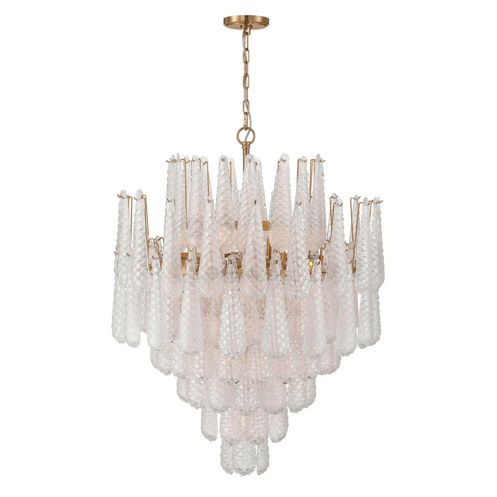 Velorian Chandelier Drop Textured Glass Elegant
