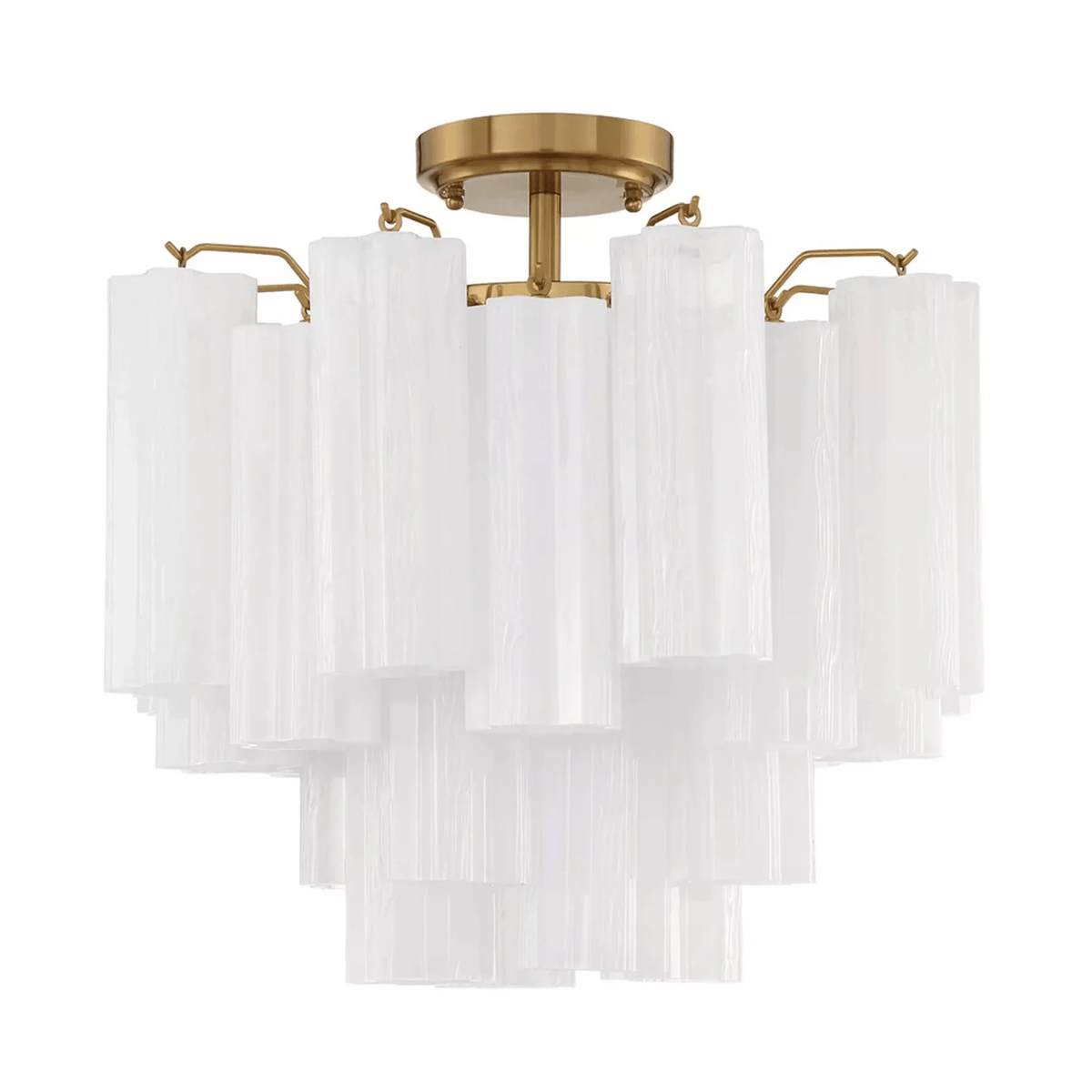 Eirerise Ceiling Lamp Clear Murano Glass Tubular Handblown