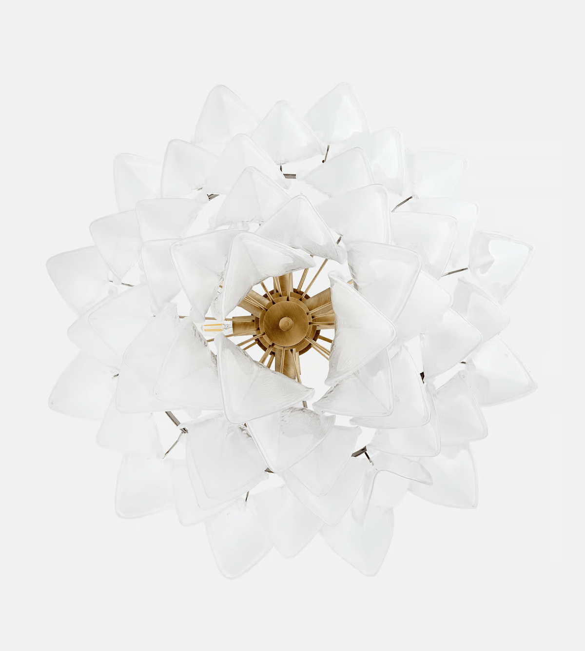 Eiririel Chandelier White Leaf Glass Layered Modern
