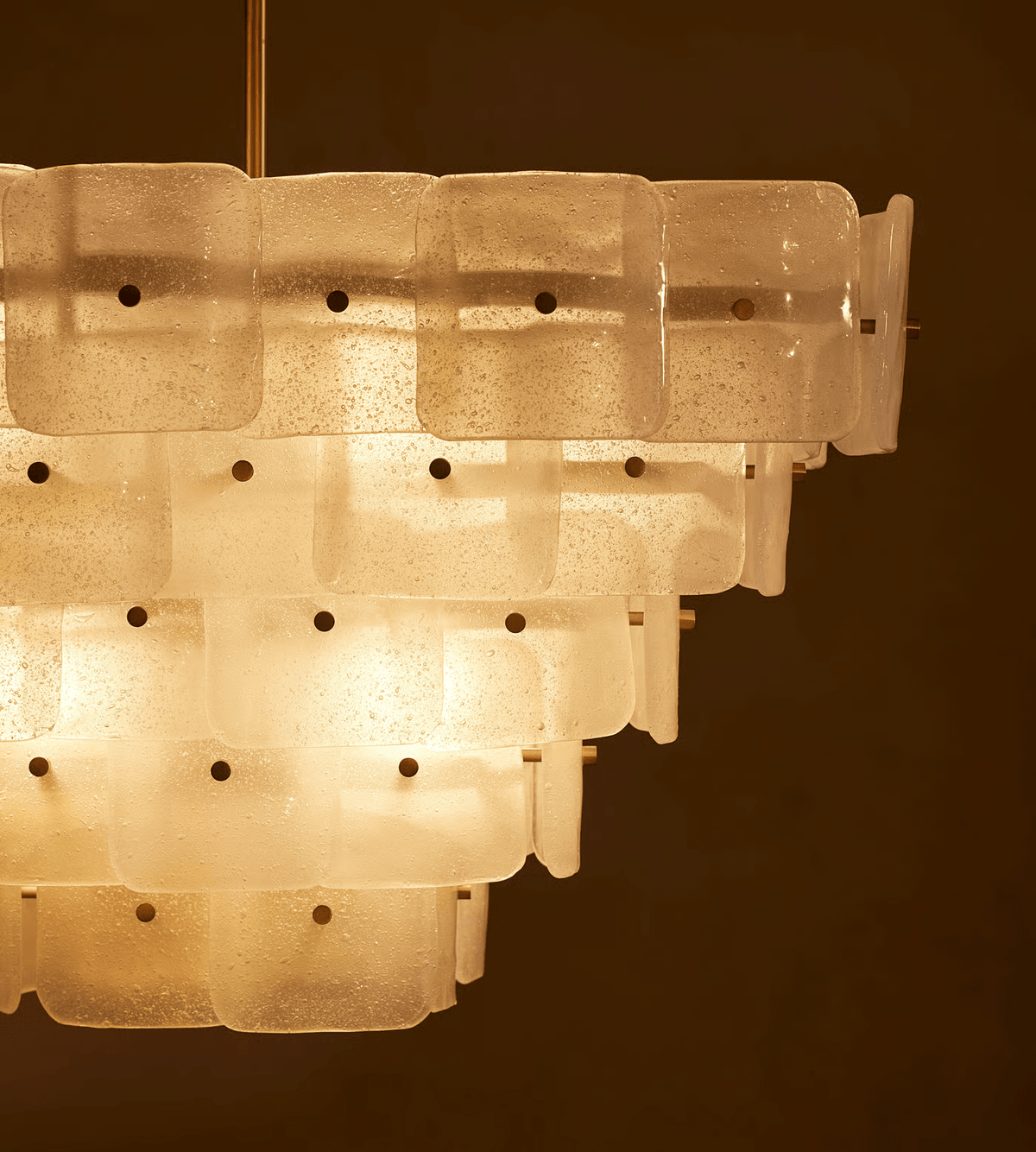Eiriora Chandelier White Frosted Glass Geometric Tiered