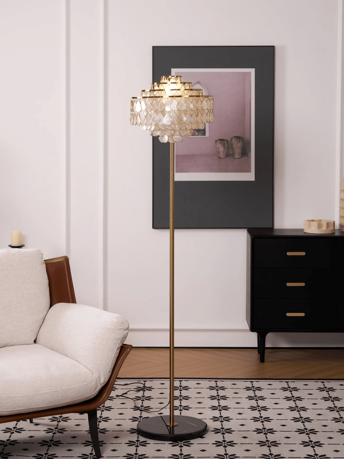 Emily Luxury Shell Floor Lamp