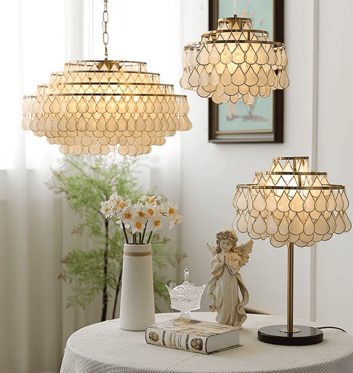 Jacob Luxury Teardrops Shell Table Lamp