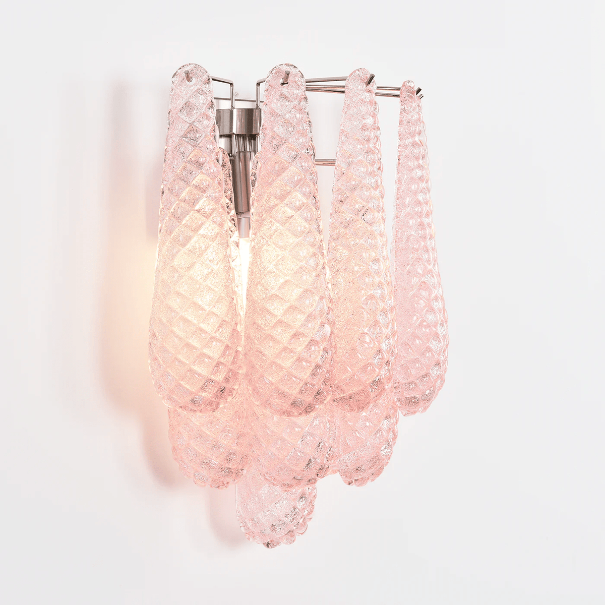 Liorelaria Wall Lamp Pink Teardrop Glass Floral Artistic