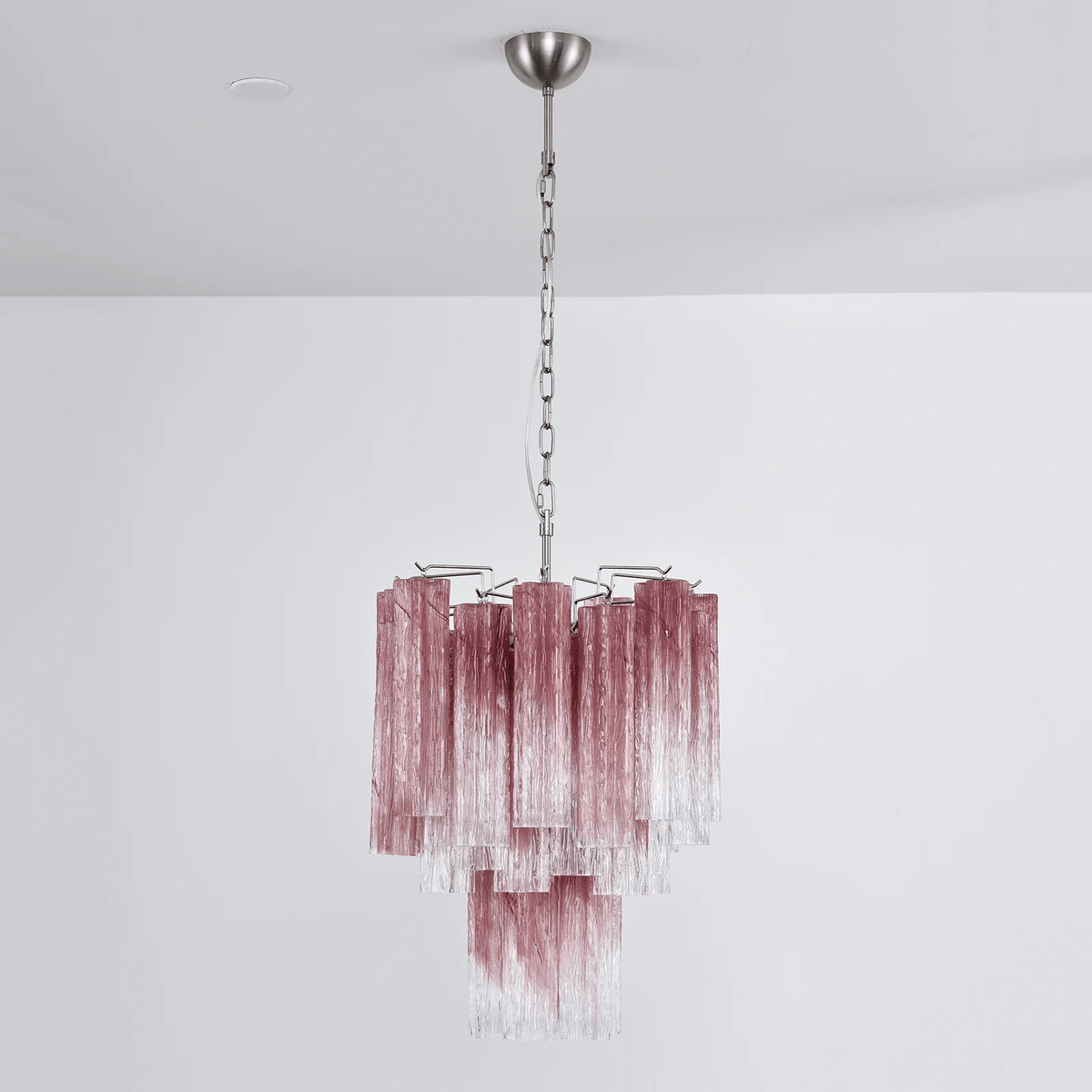 Veluora Chandelier Rose Gradient Murano Glass Tiered