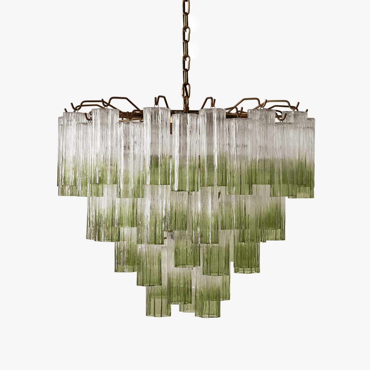 Celeira Chandelier Murano Glass Tiered Green