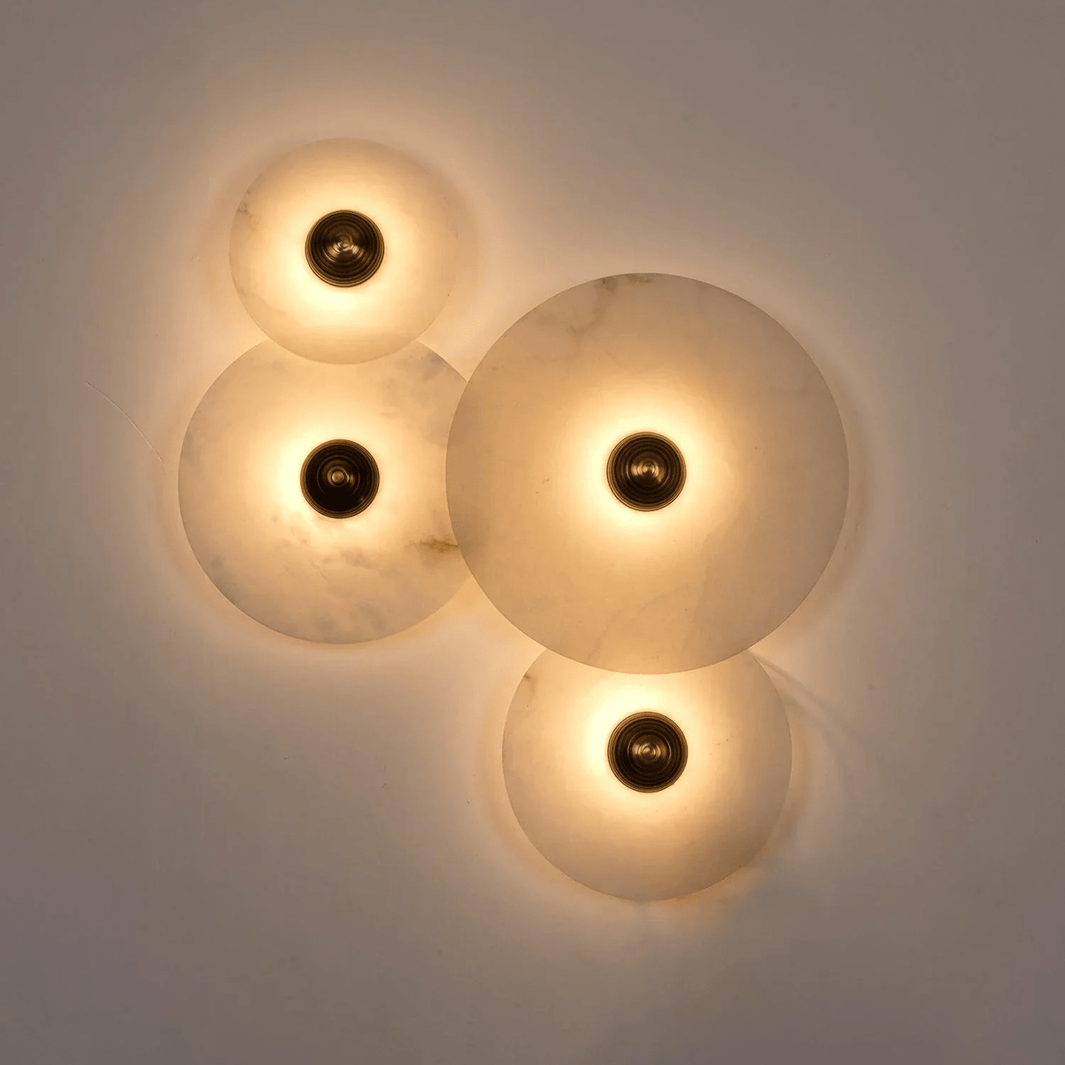 Selene Minimalist Alabaster Ceiling Light