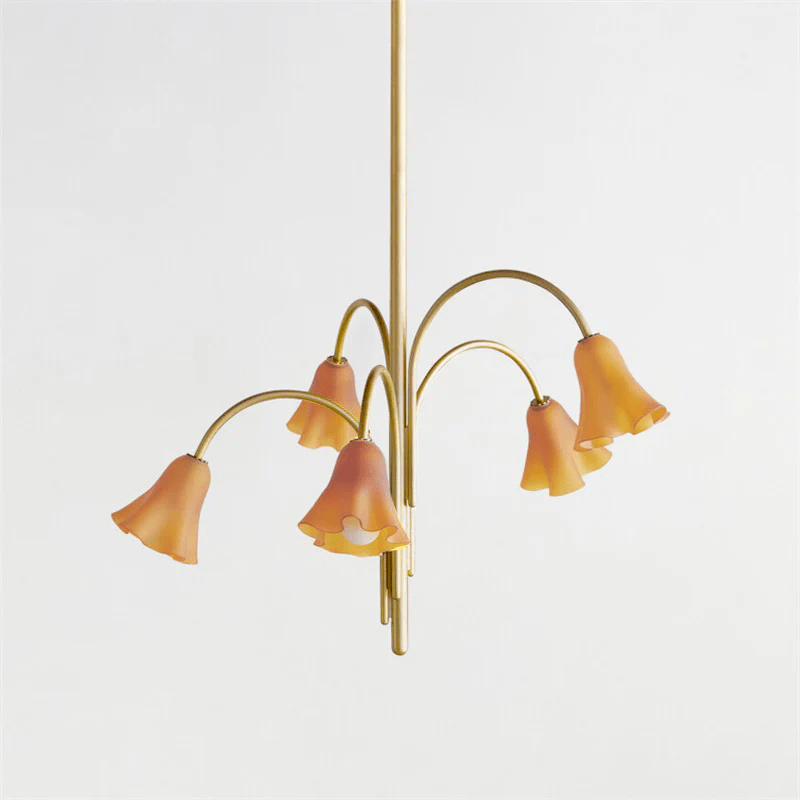 Lioreriel Chandelier Blossom Petal Glass Arms