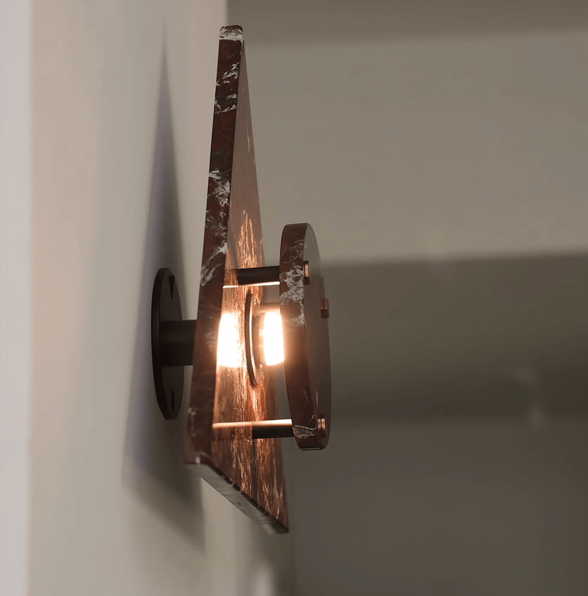 Pyramid Rustic Marble Wall Light