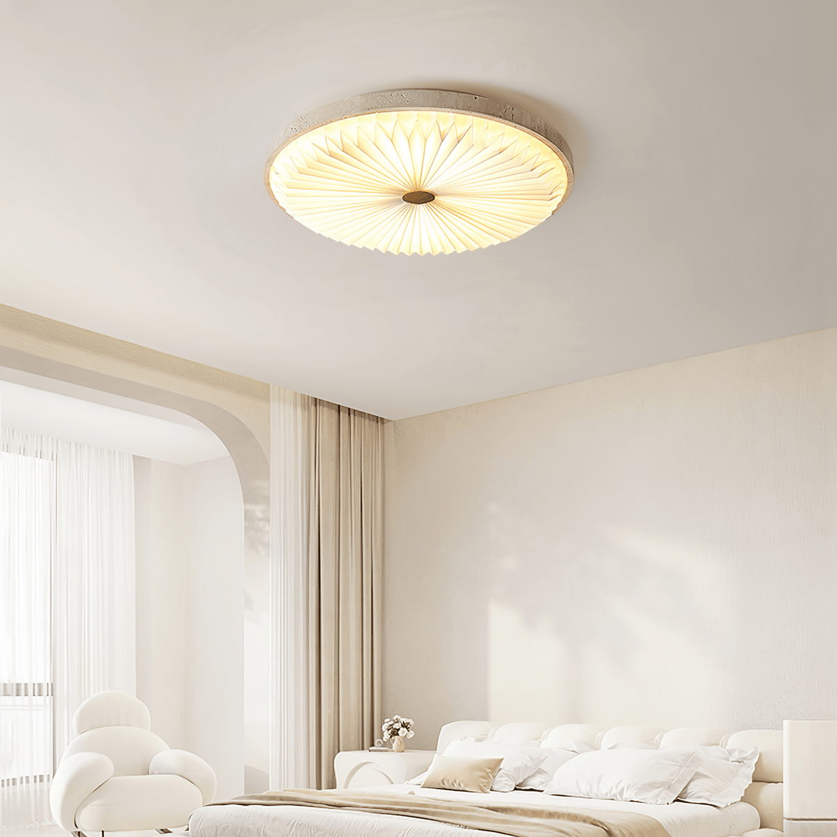 Ciloraris Textured Travertine Ceiling Light