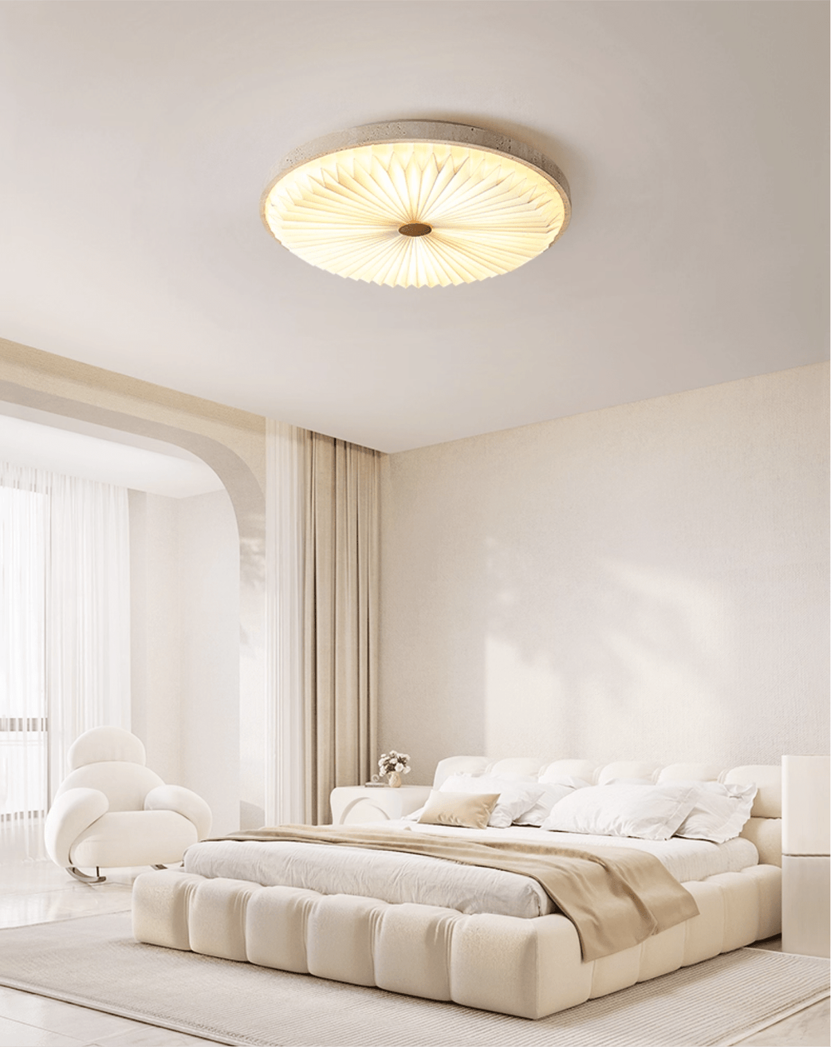 Ciloraris Textured Travertine Ceiling Light