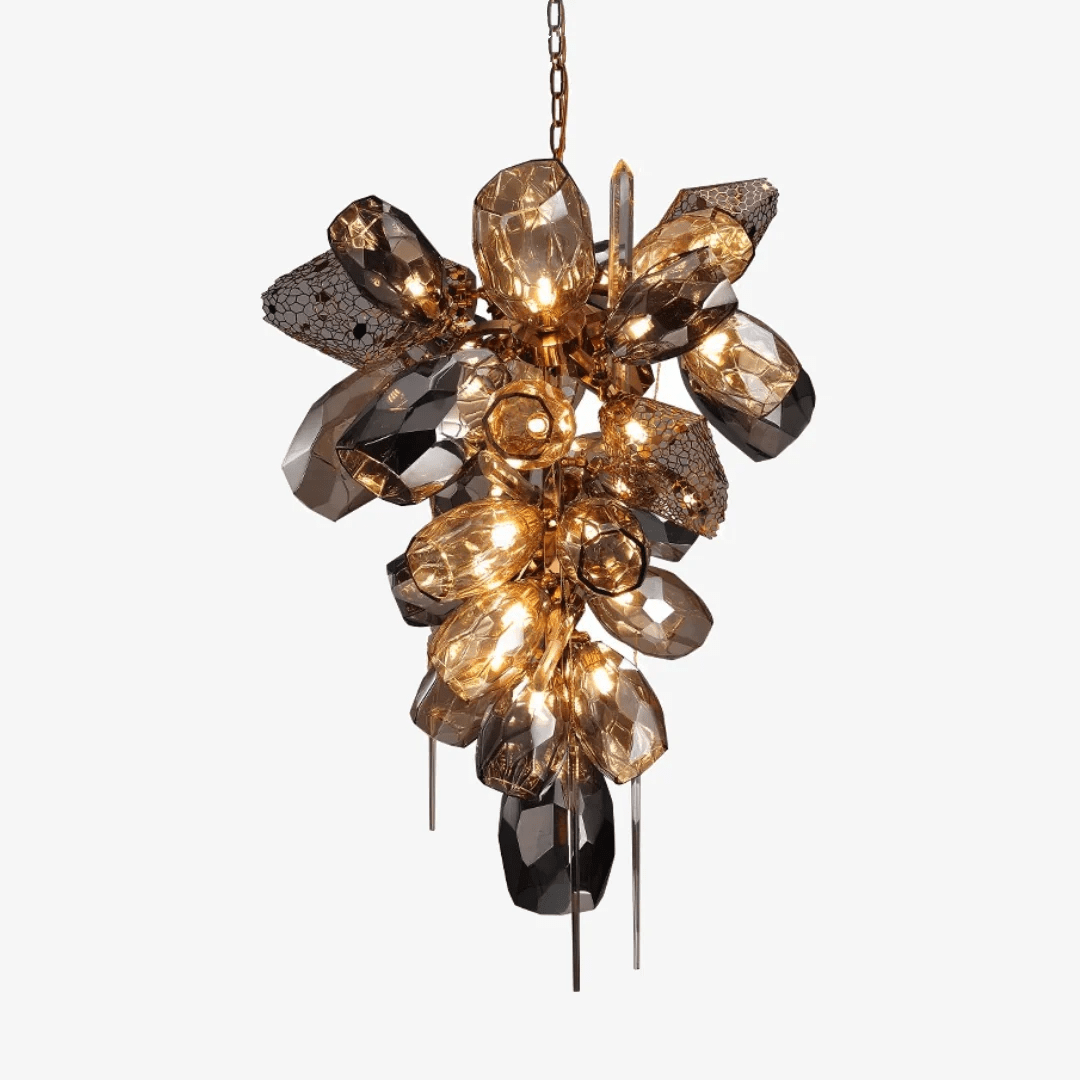 Celirian Chandelier Modern Glass Crystal Smoked Cluster