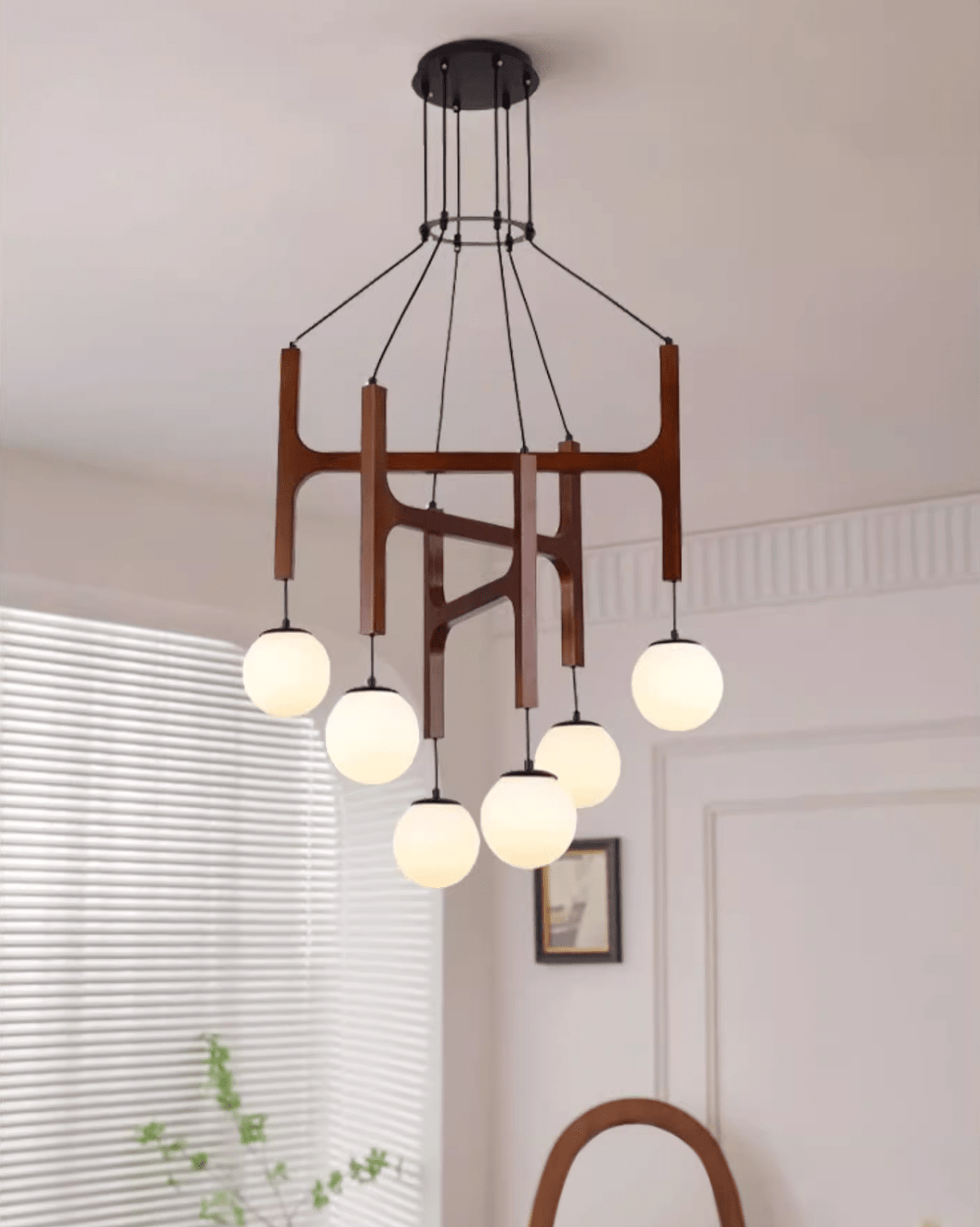 Xylocube Geometric Wood Globe Pendant Light