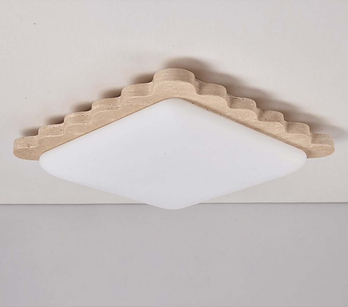 Crestwood Travertine Scallop Edge Ceiling Light