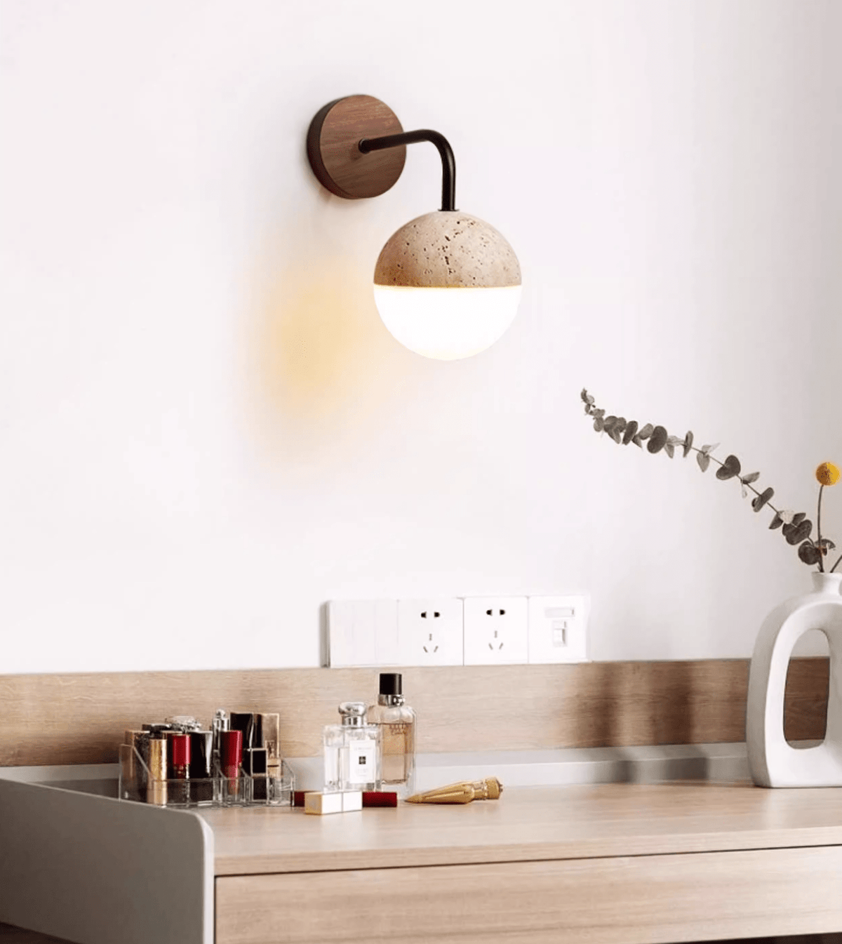 Callister Lunar Stone Orb Sconce