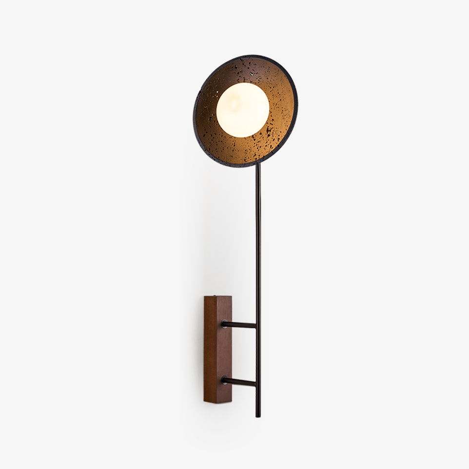Fawn Sunflower Modern Black Travertine Wall Lamp