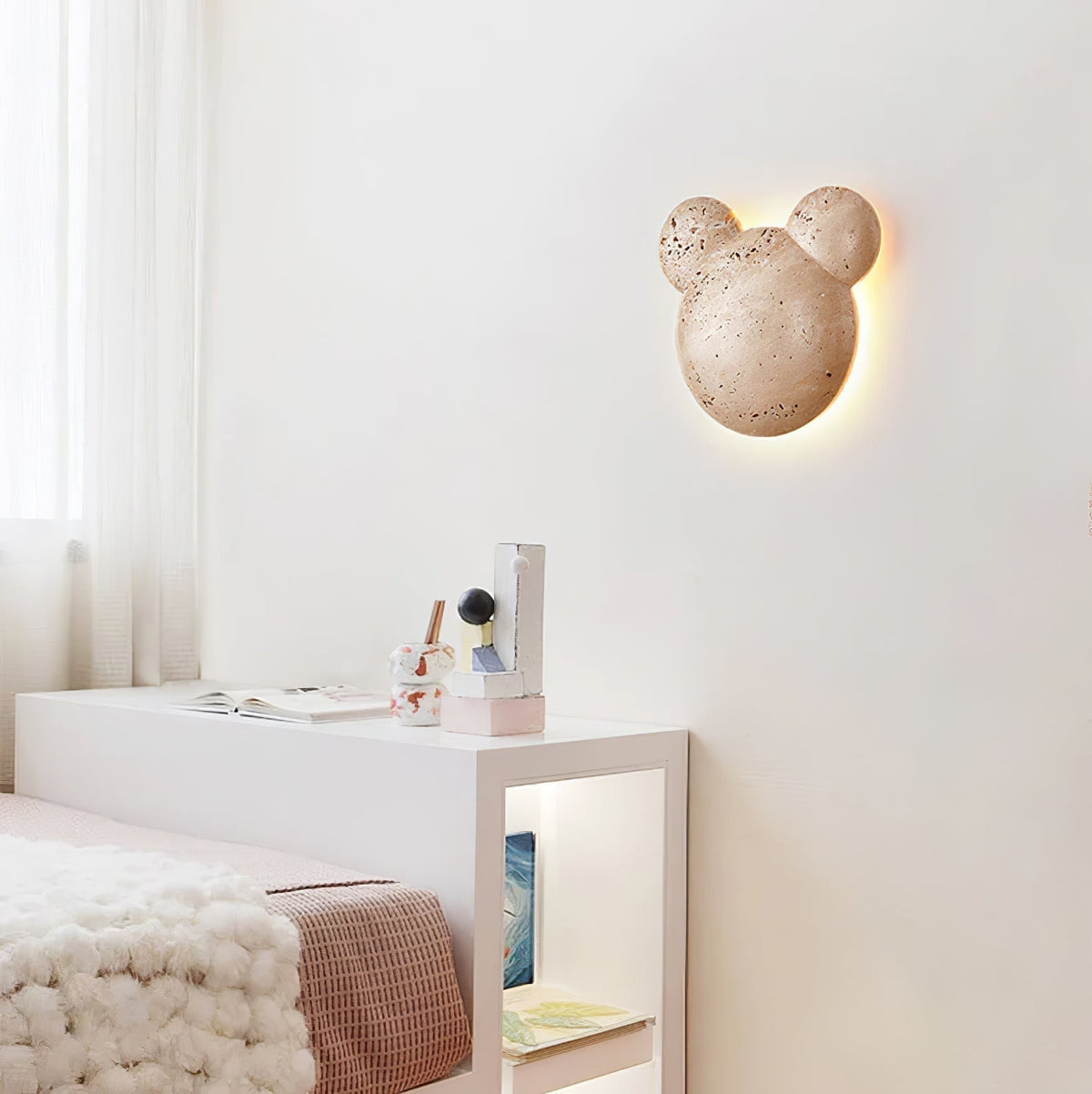 Tavi Yellow Travertine Bearstone Wall Lamp