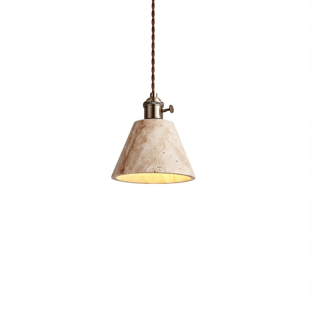 Ralv Minimalist Yellow Travertine Pendant Light Set