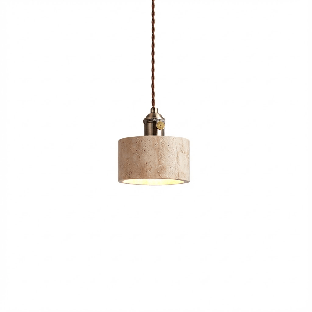 Ralv Minimalist Yellow Travertine Pendant Light Set