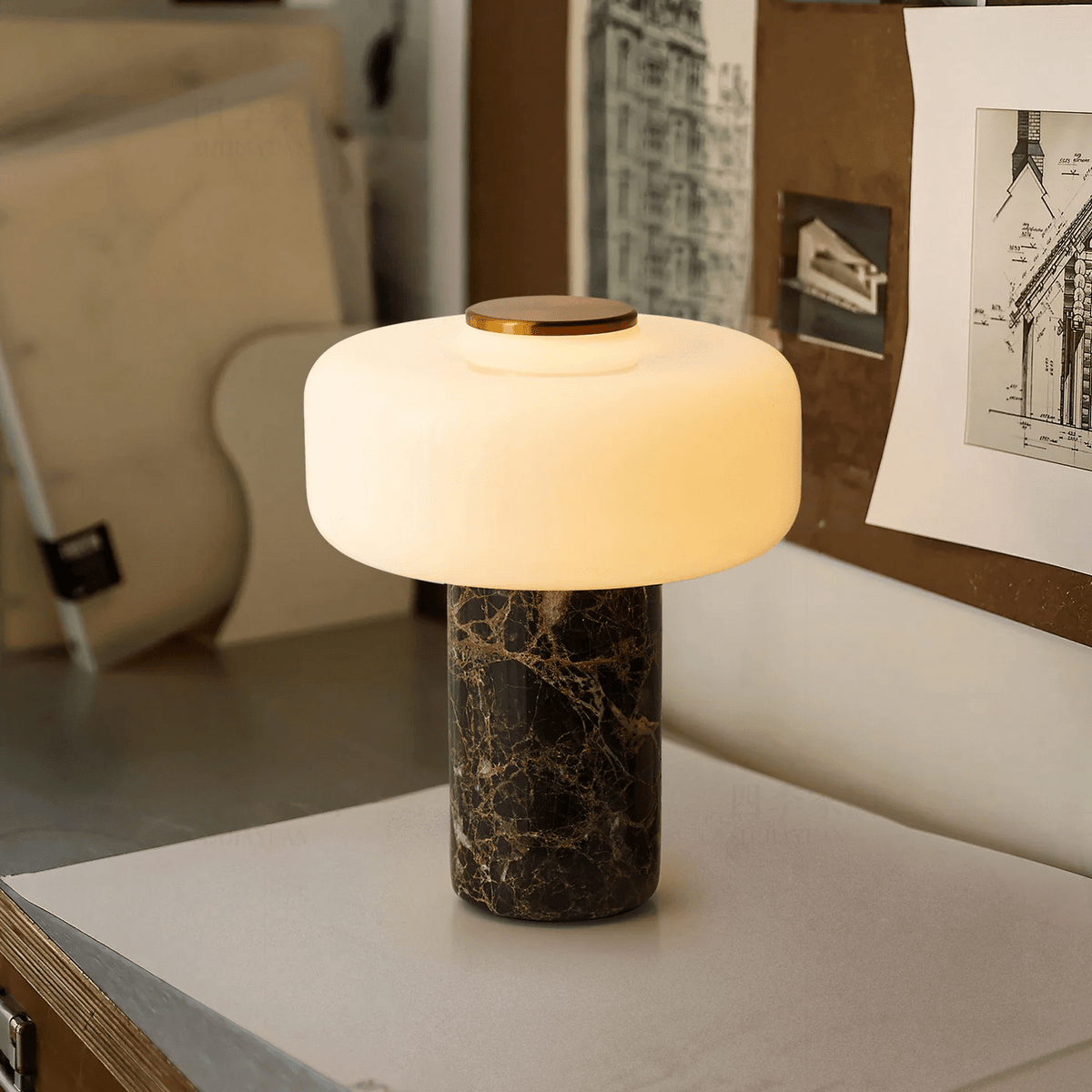 Waena Rechargeable Marble Table Lamp