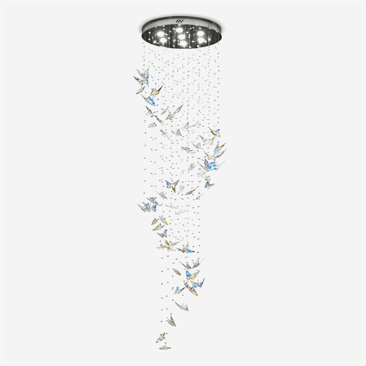 Volans Butterfly Crystal Glass Chandelier
