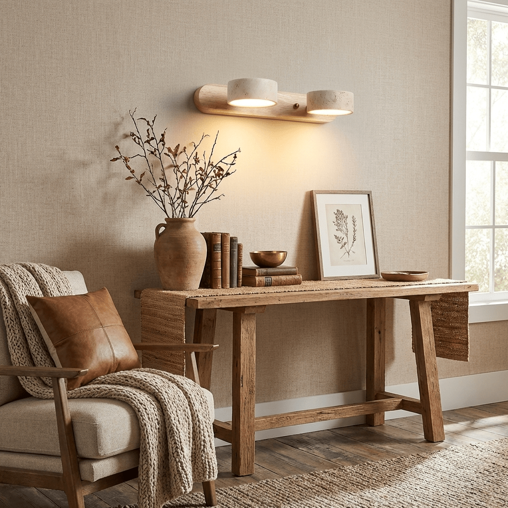 Hewen Travertine Duo Indoor Wall Light