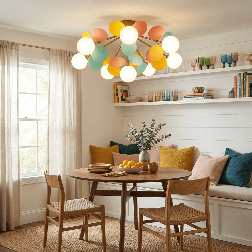 Zoina Round Macaron Flush Mount Ceiling Light