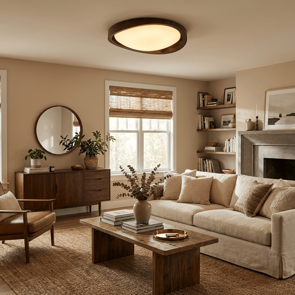 Kima Curved Edge Flush Mount Ceiling Light