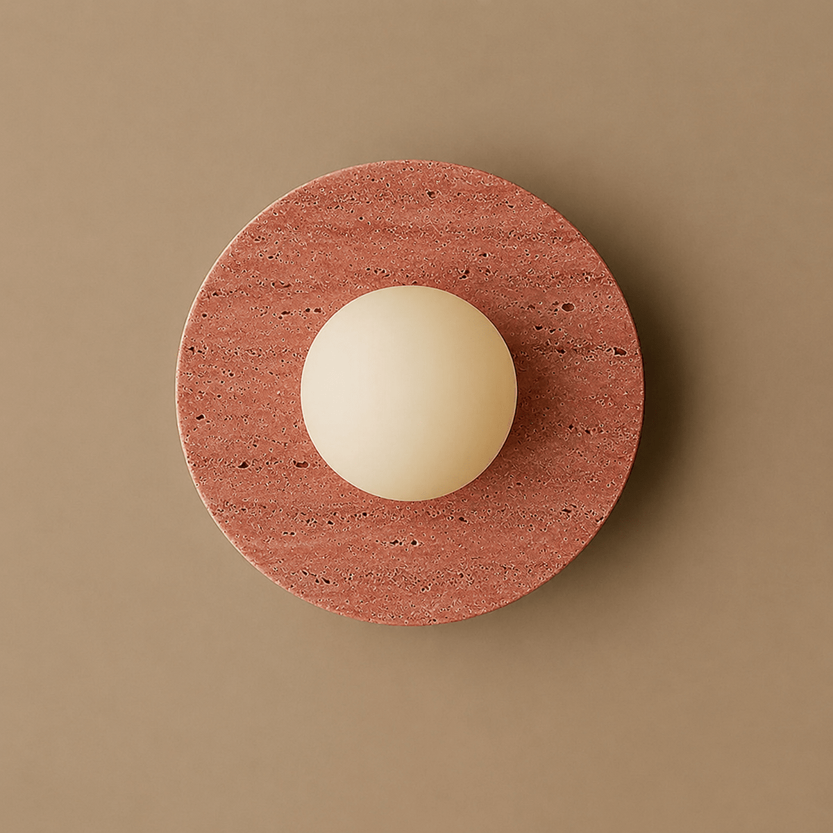 Neranenne Round Stone Disc Wall Sconce