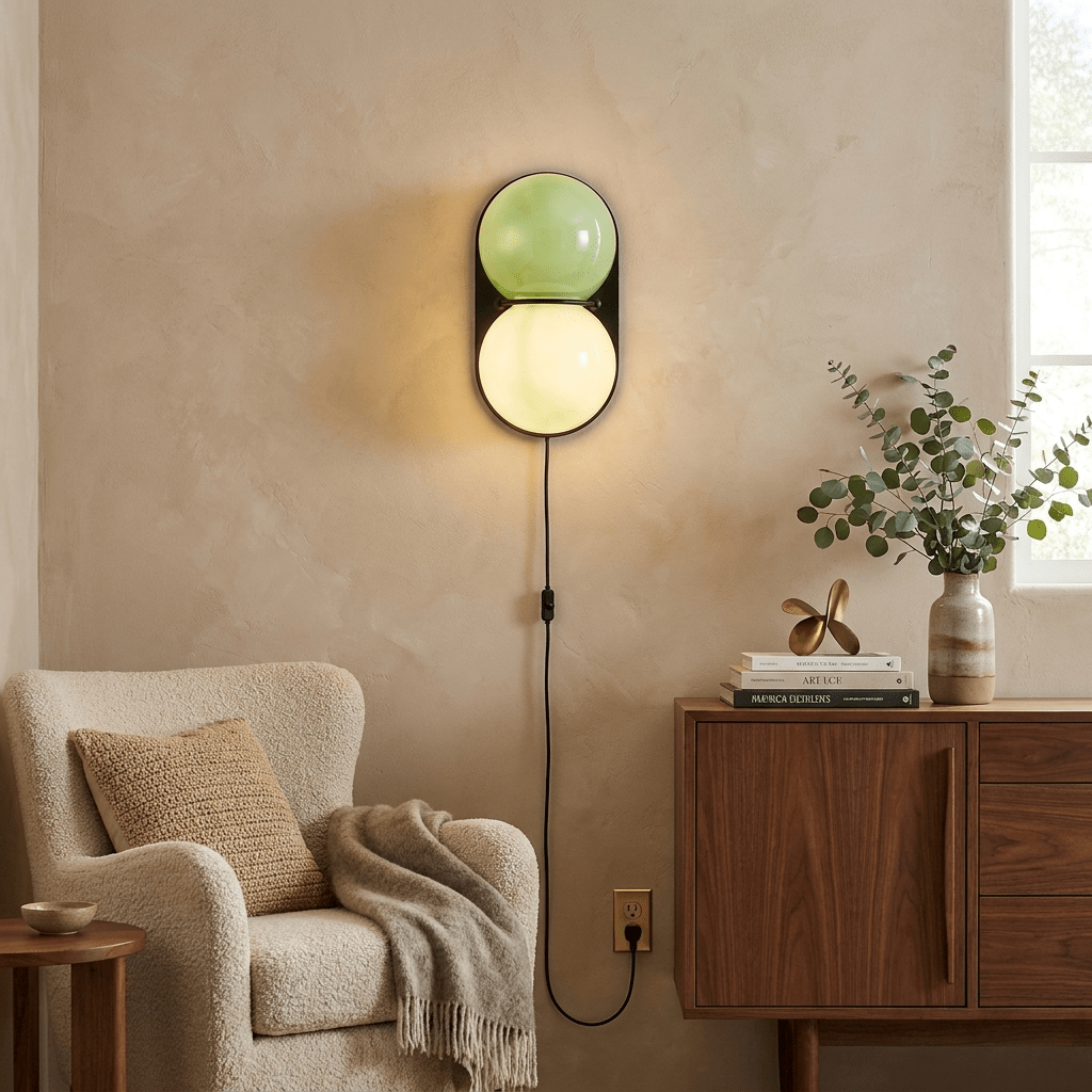 Bola Globe Glass Plug In Indoor Wall Light