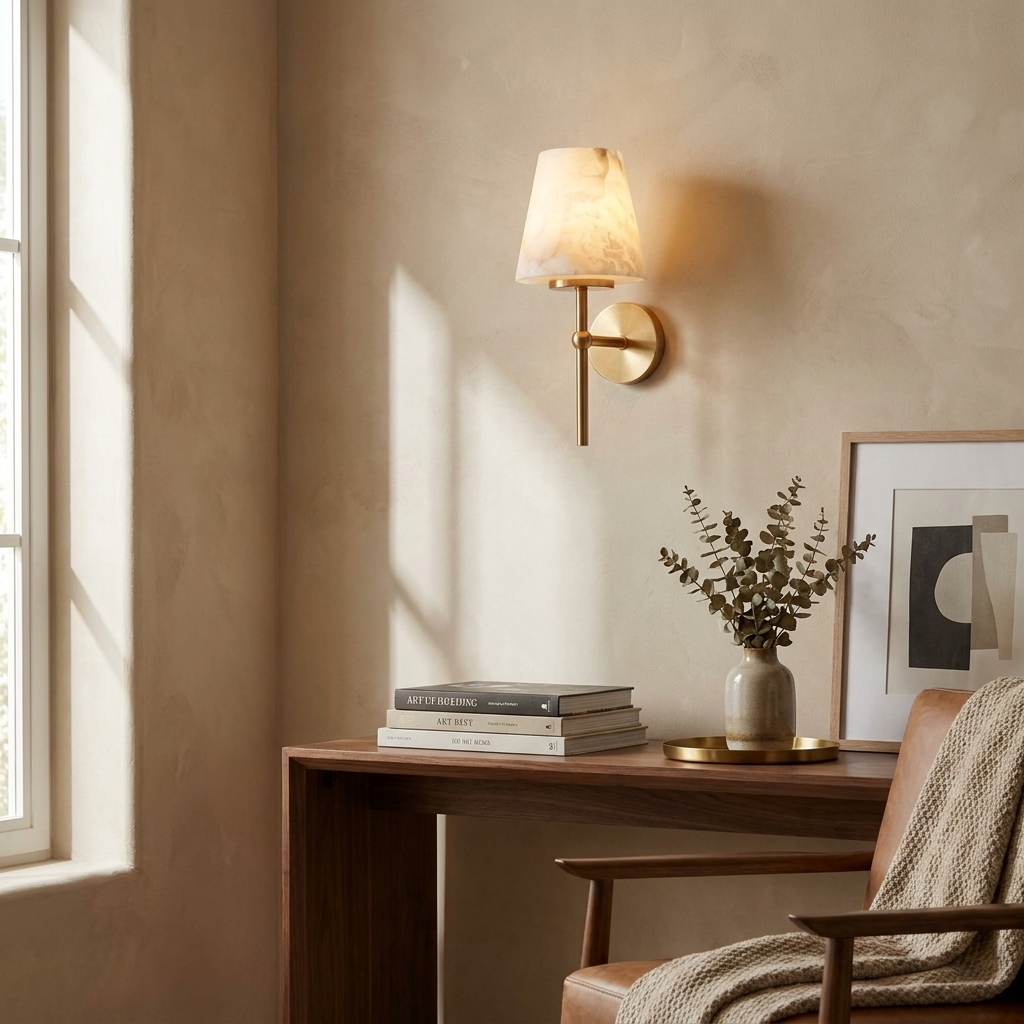 Stavermere Alabaster Wall Sconce